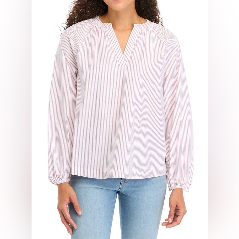 Kim Rogers Pink and White Striped Blouse